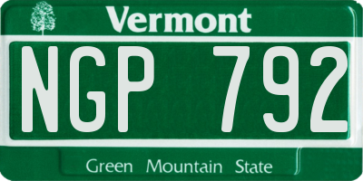 VT license plate NGP792