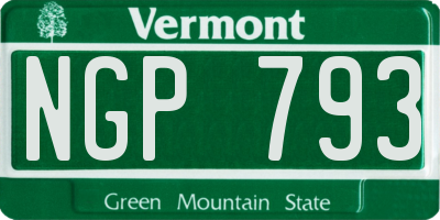 VT license plate NGP793