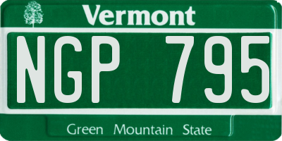 VT license plate NGP795