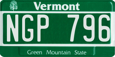 VT license plate NGP796