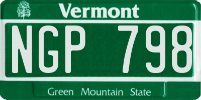 VT license plate NGP798