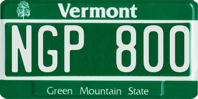 VT license plate NGP800