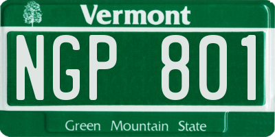 VT license plate NGP801