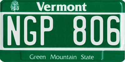 VT license plate NGP806