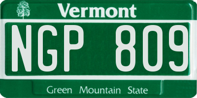 VT license plate NGP809