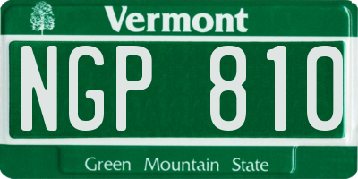 VT license plate NGP810