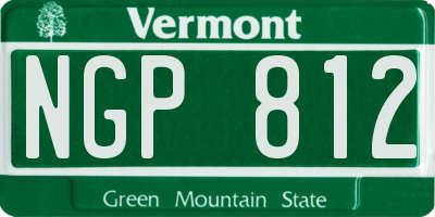 VT license plate NGP812