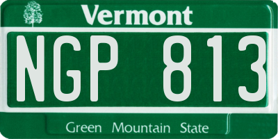 VT license plate NGP813