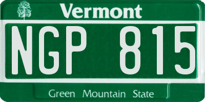 VT license plate NGP815