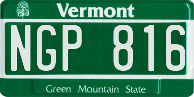VT license plate NGP816