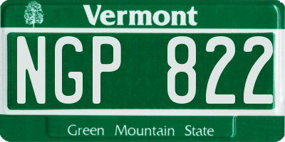 VT license plate NGP822