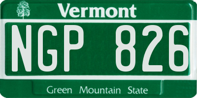 VT license plate NGP826