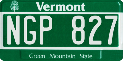 VT license plate NGP827