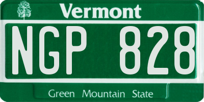 VT license plate NGP828