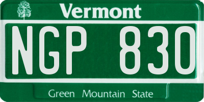 VT license plate NGP830