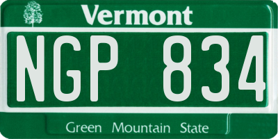 VT license plate NGP834
