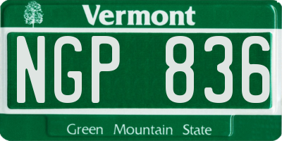 VT license plate NGP836