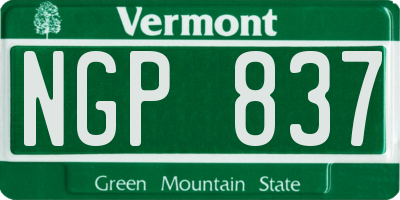VT license plate NGP837
