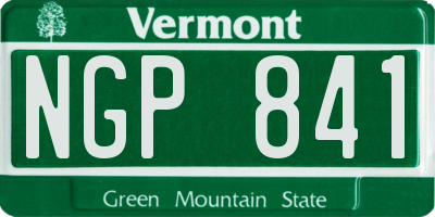 VT license plate NGP841