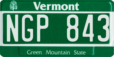 VT license plate NGP843