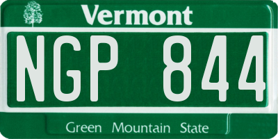 VT license plate NGP844