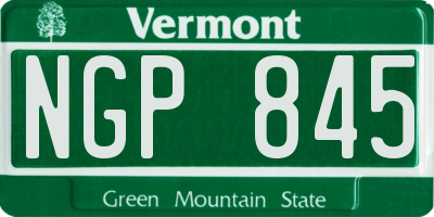 VT license plate NGP845