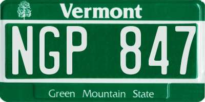 VT license plate NGP847