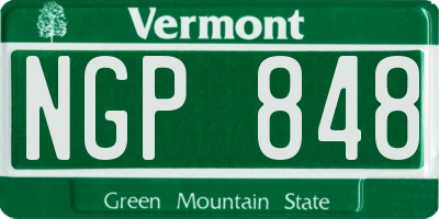 VT license plate NGP848