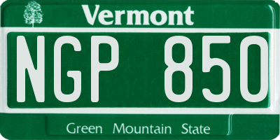 VT license plate NGP850
