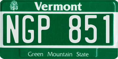 VT license plate NGP851