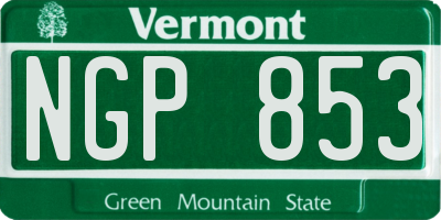 VT license plate NGP853