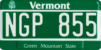 VT license plate NGP855