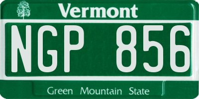 VT license plate NGP856