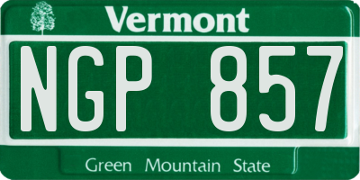 VT license plate NGP857