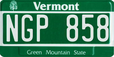 VT license plate NGP858