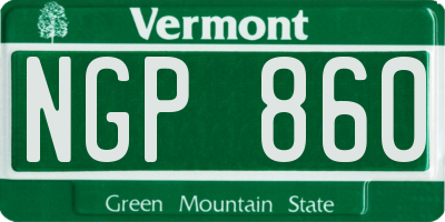 VT license plate NGP860