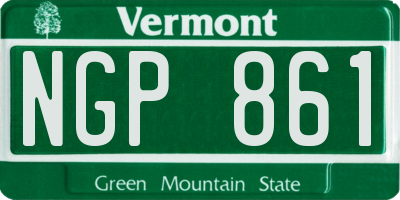 VT license plate NGP861