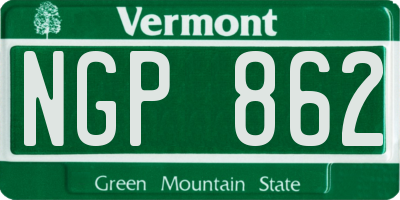 VT license plate NGP862