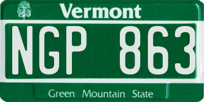 VT license plate NGP863