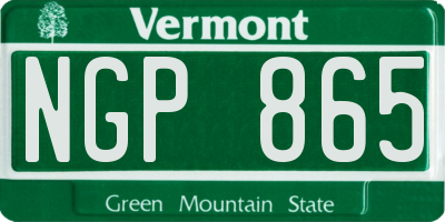 VT license plate NGP865