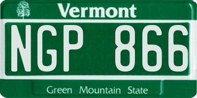 VT license plate NGP866