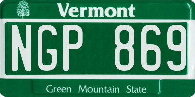 VT license plate NGP869