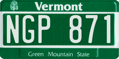 VT license plate NGP871