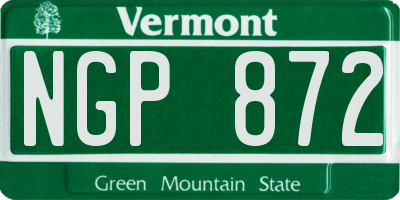 VT license plate NGP872