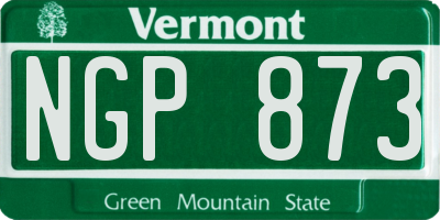 VT license plate NGP873