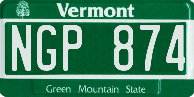 VT license plate NGP874