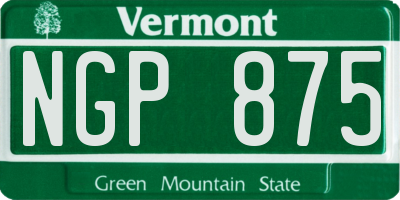 VT license plate NGP875