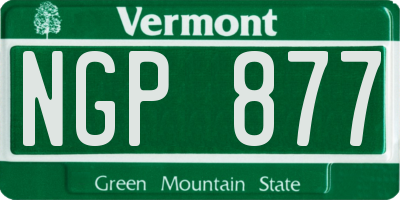 VT license plate NGP877