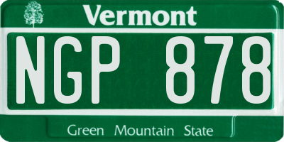 VT license plate NGP878