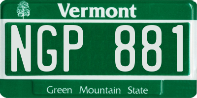 VT license plate NGP881